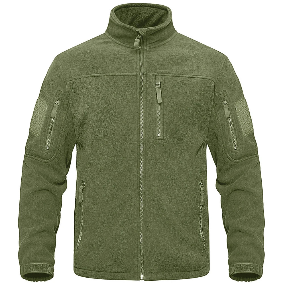 Men's zip-up thermal fleece hiking jacket, fleece texture detail