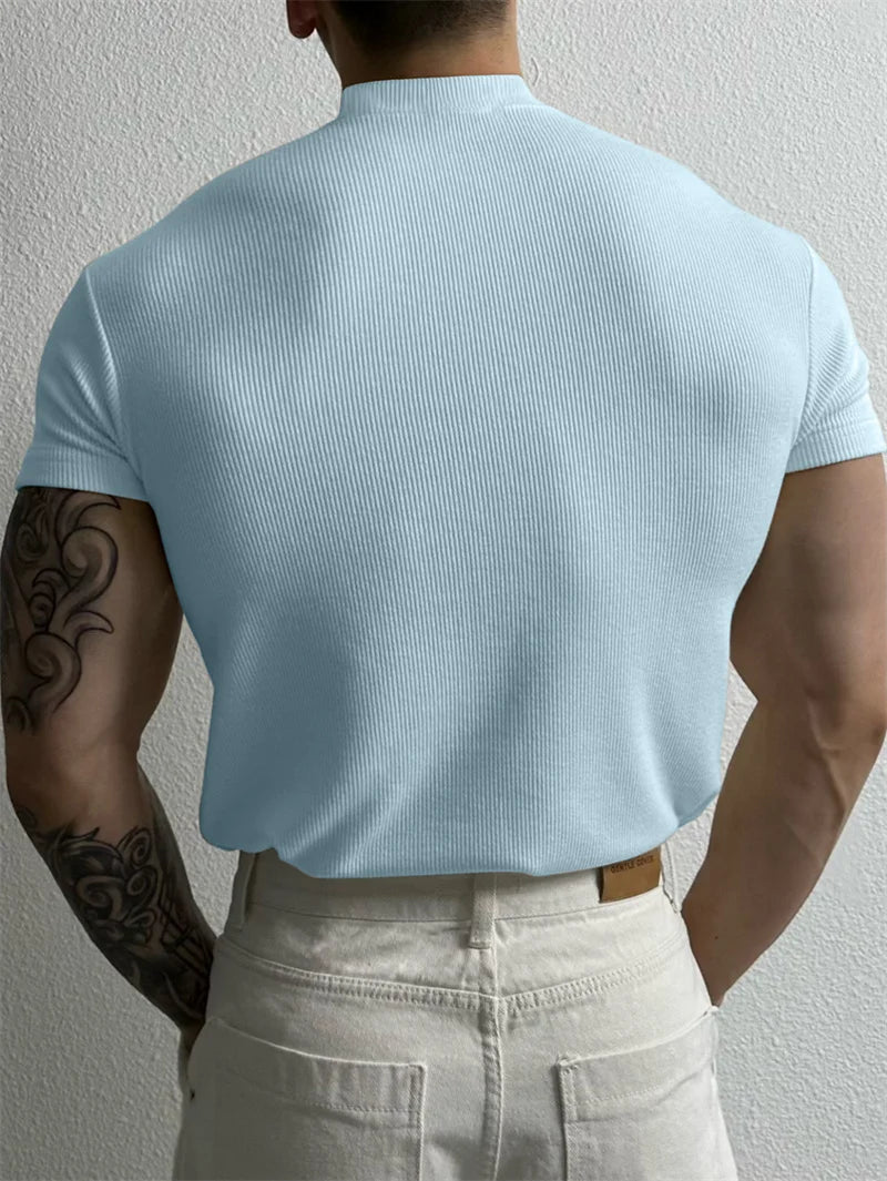 Kessoro Men's Short-Sleeve Crew Neck Cotton T-Shirt — view 5