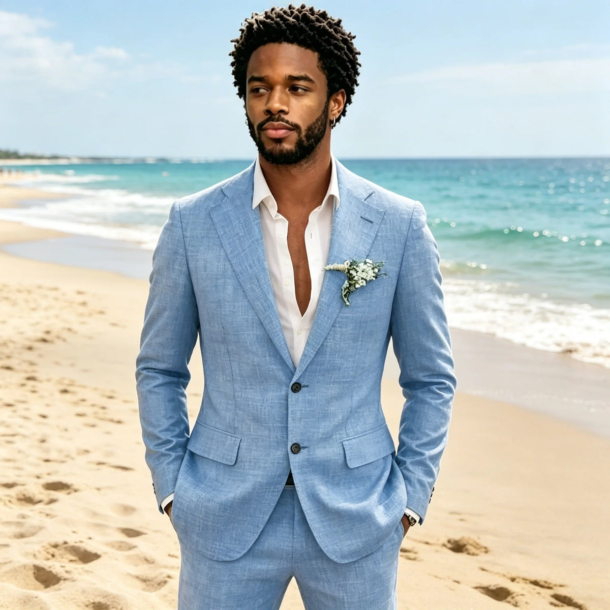 Kessoro Men's Business Linen 2-Piece Set — view 2