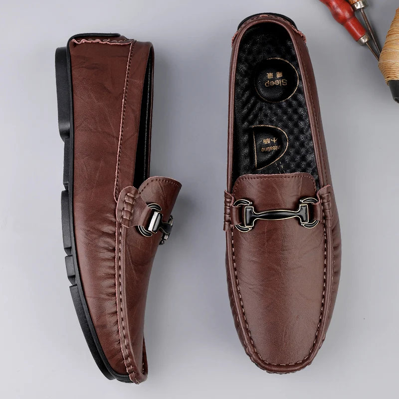Kessoro Men's Breathable Leather Driving Loafers — view 2