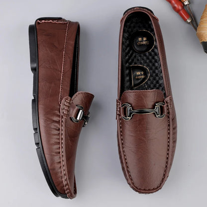 Kessoro Men's Breathable Leather Driving Loafers — view 2