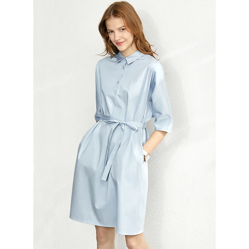Kessoro Women's Collared Short-Sleeve Shirt Dress — view 11