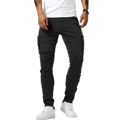 Kessoro Men's Relaxed Straight Grey Wash Denim Jeans — view 5