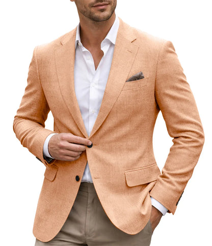Men's slim-fit casual blazer, fabric detail