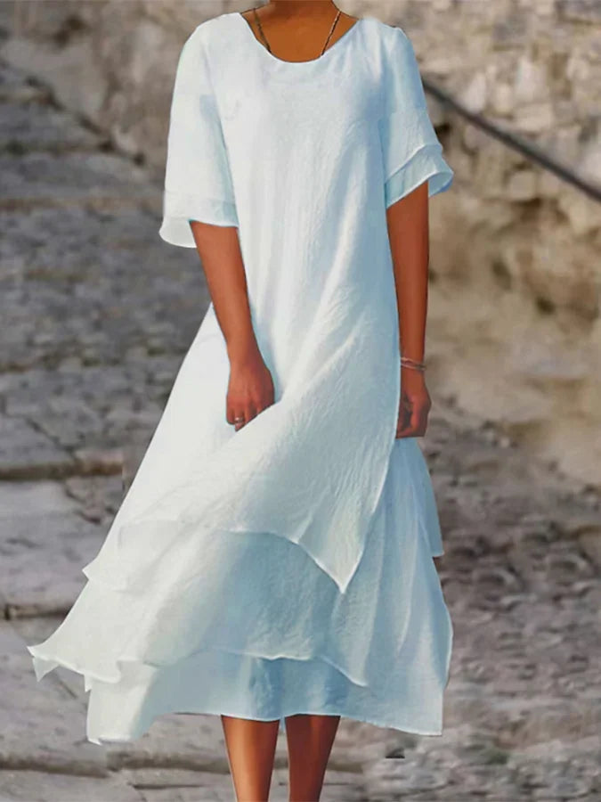 Kessoro Women's V-Neck Half-Sleeve Long Beach Robe — view 8