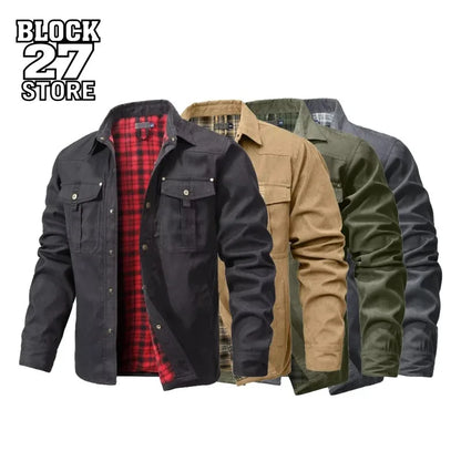 Kessoro Men's Flannel-Lined Snap-Button Shirt Jacket — view 2