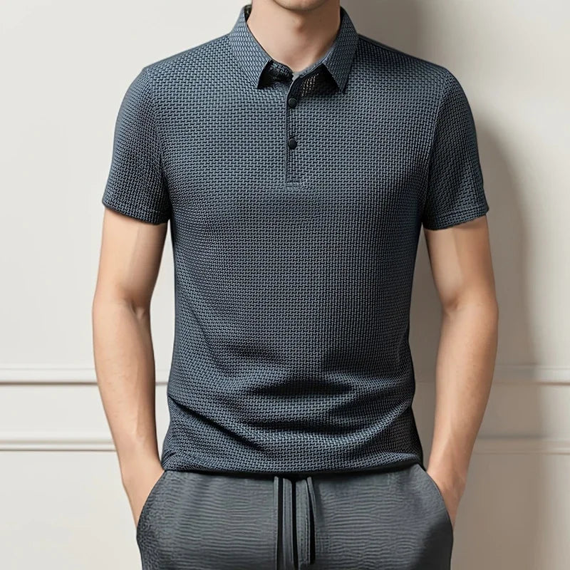 Kessoro Men's Short-Sleeve Knit Business Polo Shirt — view 6