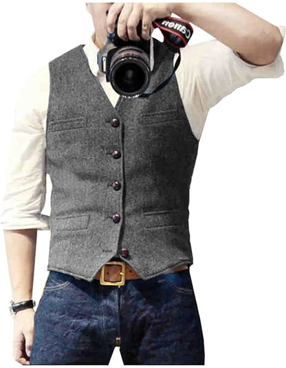 Kessoro men's tailored heritage formal waistcoat in navy, burgundy, black, grey and champagne