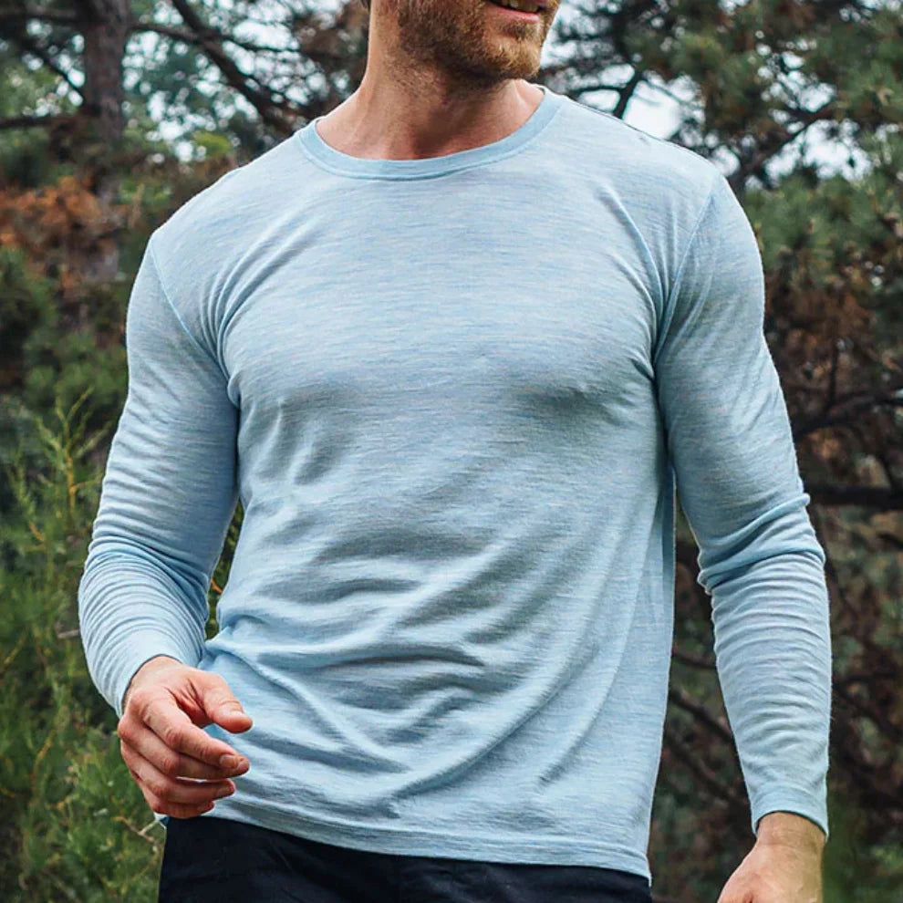 Kessoro Men's Long-Sleeve Wool T-Shirt — view 9