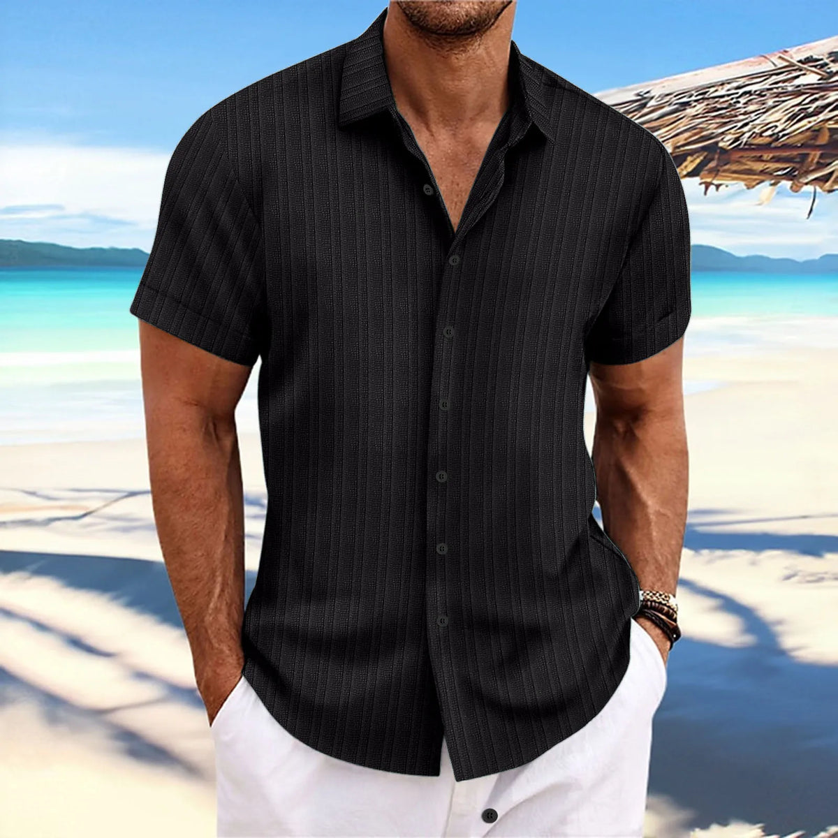 Kessoro Men's Lightweight Knit Open-Front Cardigan — view 10