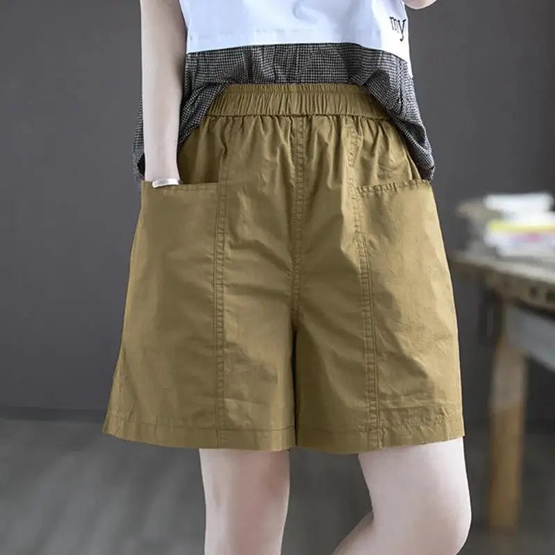 Kessoro Women's High-Waist Cotton Shorts with Pockets — view 8
