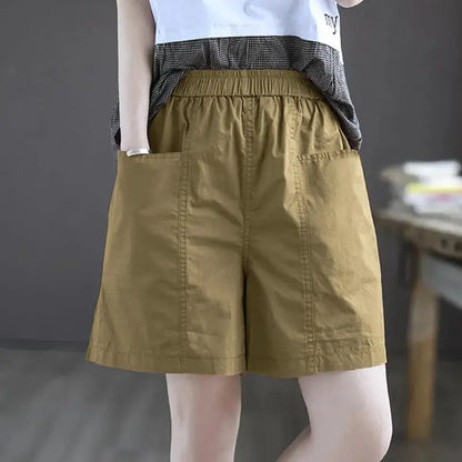 Kessoro Women's High-Waist Cotton Shorts with Pockets — view 8