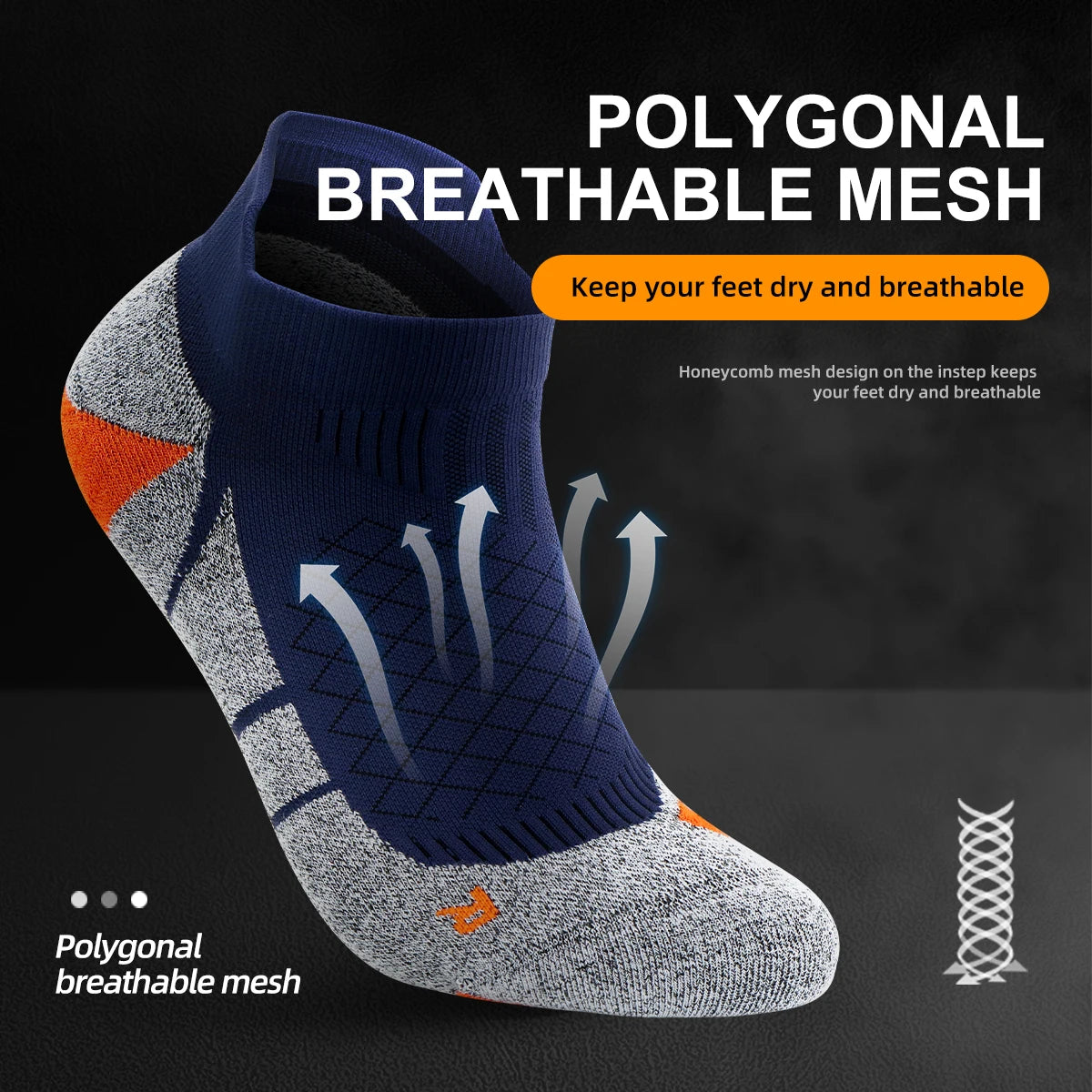 Kessoro Men's Breathable Cotton Blend Crew Socks — view 4