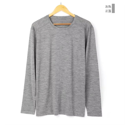 Kessoro Men's Long-Sleeve Wool T-Shirt — view 8