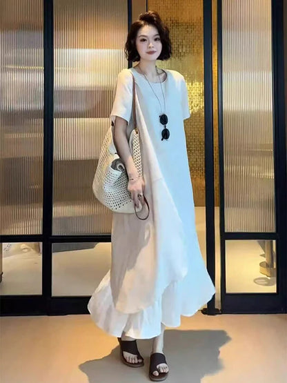 Kessoro Women's Casual Short-Sleeve Cotton Midi Dress — view 4