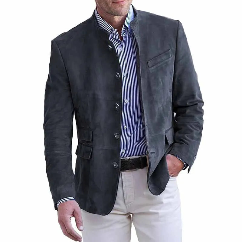 Kessoro Men's Casual Relaxed-Fit Suede Blazer — view 5