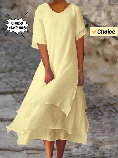Kessoro Women's V-Neck Half-Sleeve Long Beach Robe — view 5