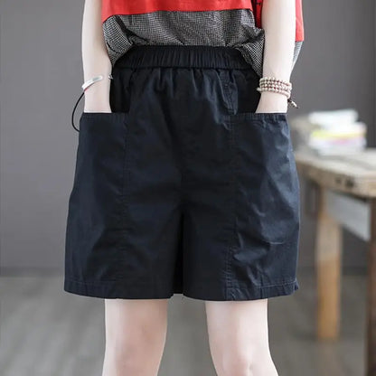 Kessoro Women's High-Waist Cotton Shorts with Pockets — view 7