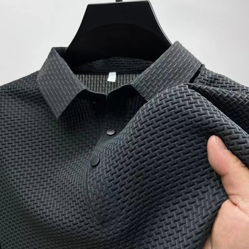 Kessoro Men's Short-Sleeve Knit Business Polo Shirt — view 10