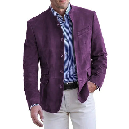 Kessoro Men's Casual Relaxed-Fit Suede Blazer — view 9