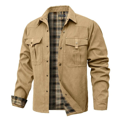 Kessoro Men's Flannel-Lined Snap-Button Shirt Jacket — view 7
