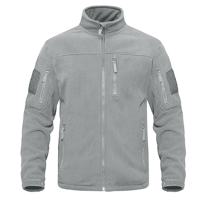 Men's zip-up thermal fleece hiking jacket, zip detail