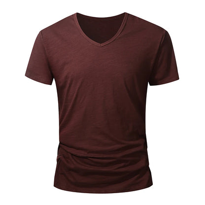 Men's short-sleeve cotton jersey T-shirt, fabric detail