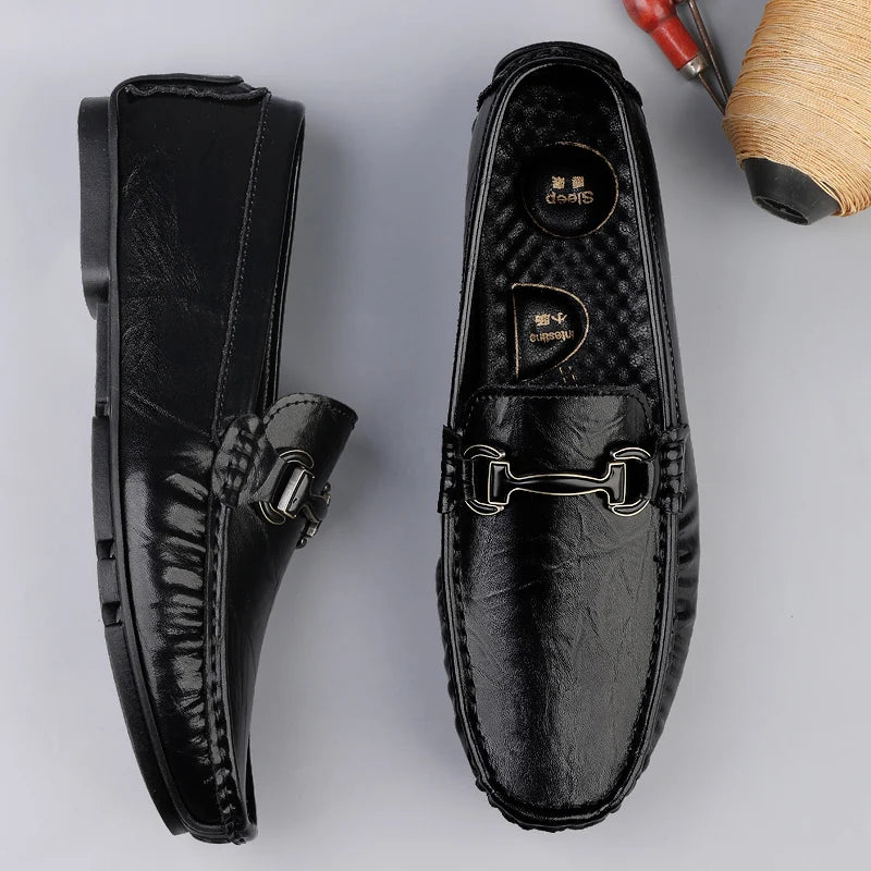 Kessoro Men's Breathable Leather Driving Loafers — view 5