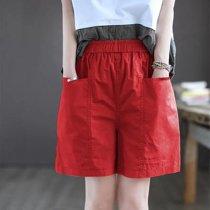 Kessoro Women's High-Waist Cotton Shorts with Pockets — view 3