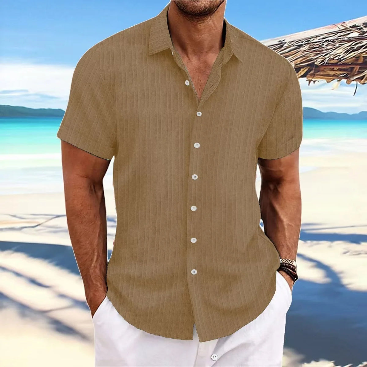 Kessoro Men's Lightweight Knit Open-Front Cardigan — view 3