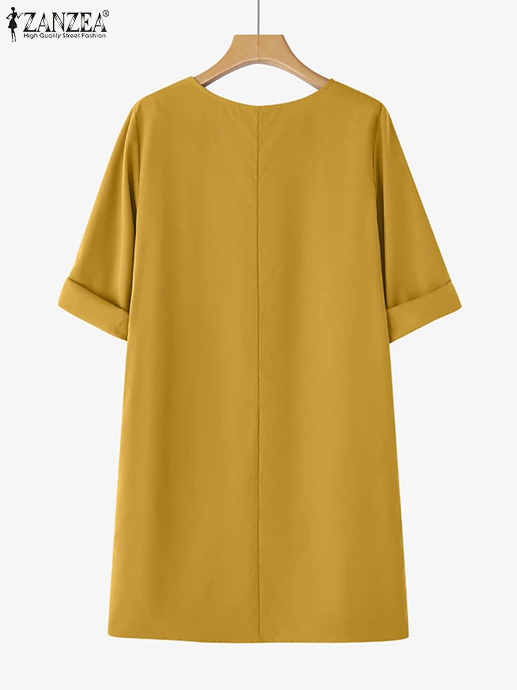 Kessoro Women's Casual Solid Sundress — view 6