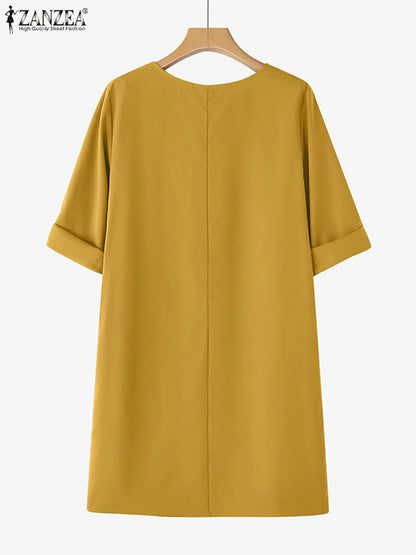 Kessoro Women's Casual Solid Sundress — view 6