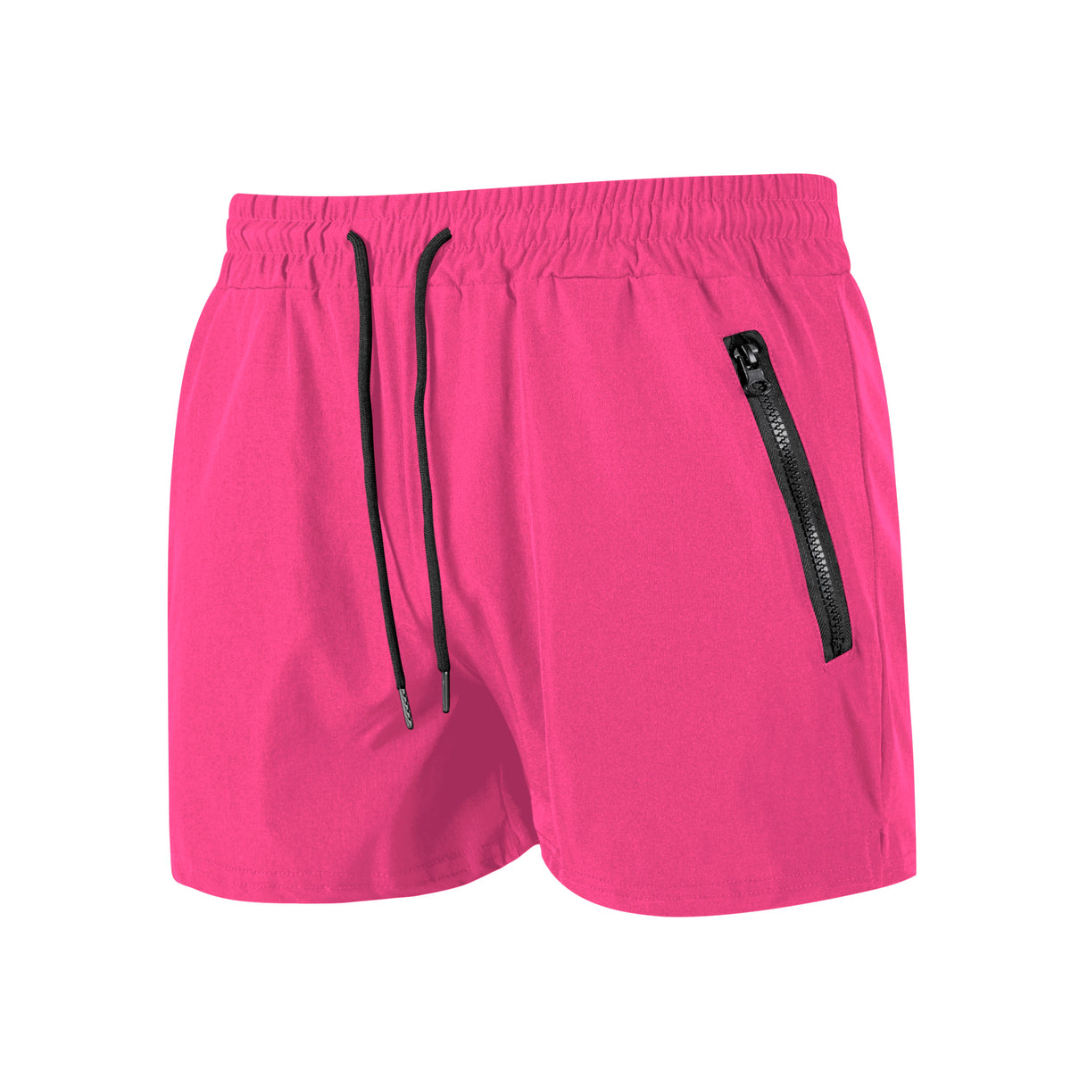 Men's solid colour drawstring swim trunks, side view