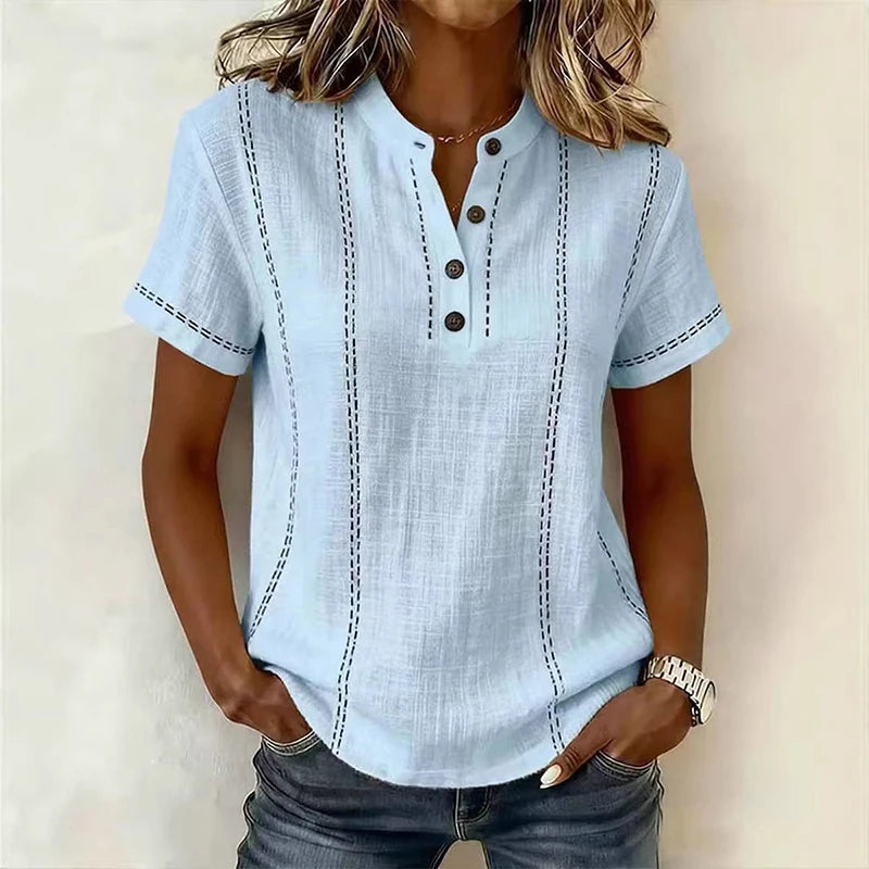Kessoro Women's Casual Striped Blouse — view 4