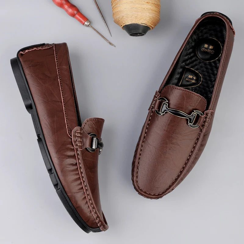 Kessoro Men's Breathable Leather Driving Loafers — view 3