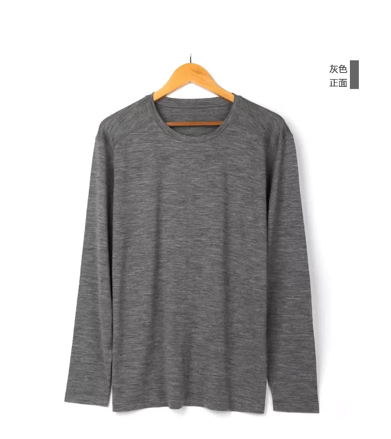Kessoro Men's Long-Sleeve Wool T-Shirt — view 7