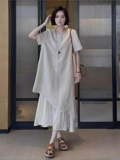 Kessoro Women's Casual Short-Sleeve Cotton Midi Dress — view 2