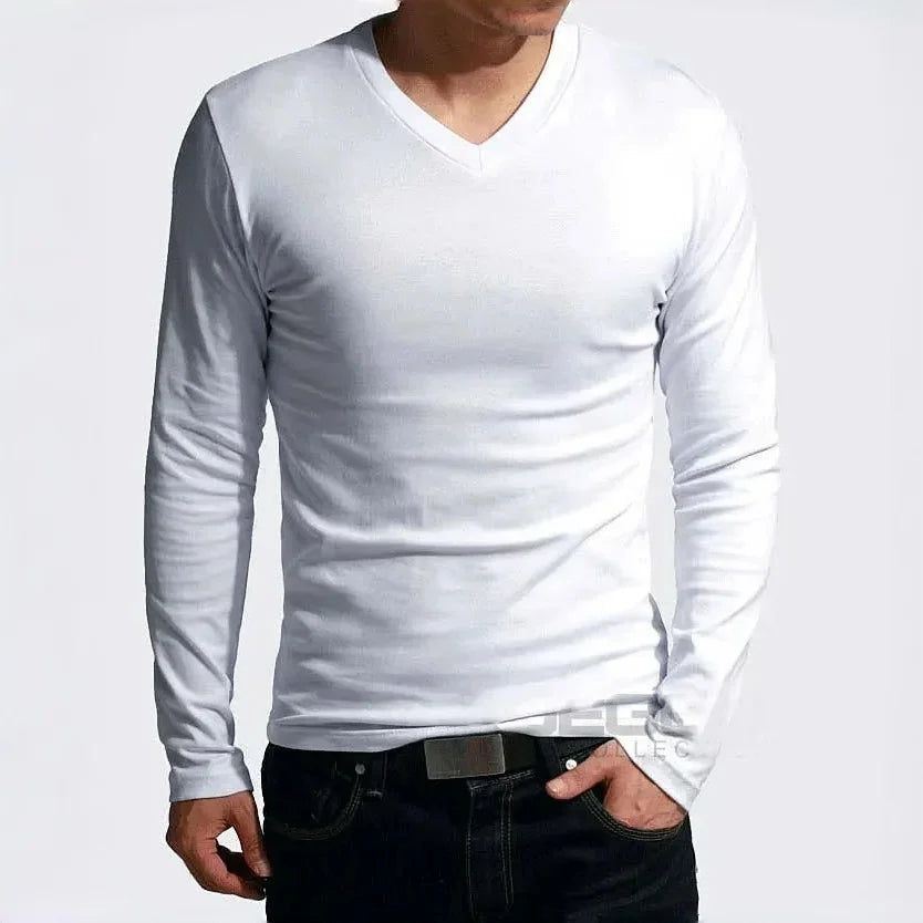 Kessoro Men's Solid Long-Sleeve T-Shirt — view 5