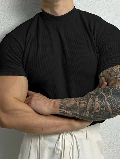 Kessoro Men's Short-Sleeve Crew Neck Cotton T-Shirt — view 2