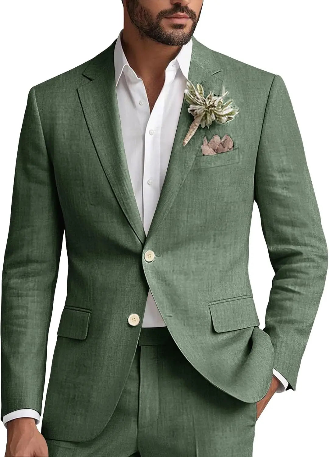 Kessoro Men's Classic Casual Linen Blazer — view 9