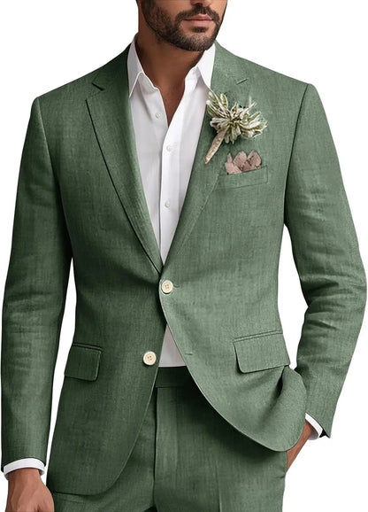 Kessoro Men's Classic Casual Linen Blazer — view 9