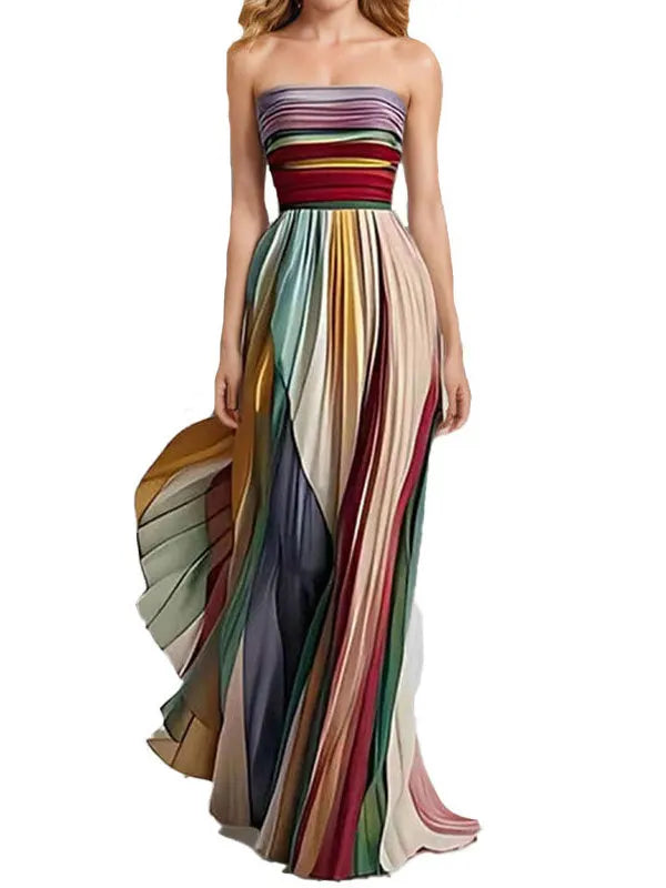 Kessoro Women's Casual Pleated Polyester Maxi Dress — view 6