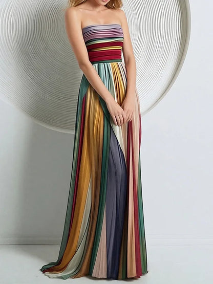 Kessoro Women's Casual Pleated Polyester Maxi Dress — view 4