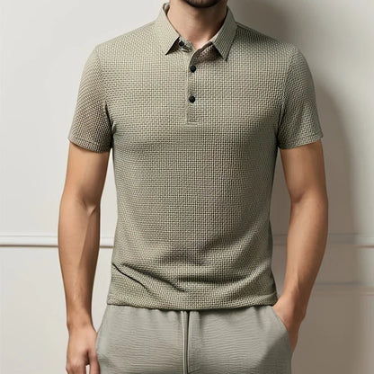 Kessoro Men's Short-Sleeve Knit Business Polo Shirt — view 3