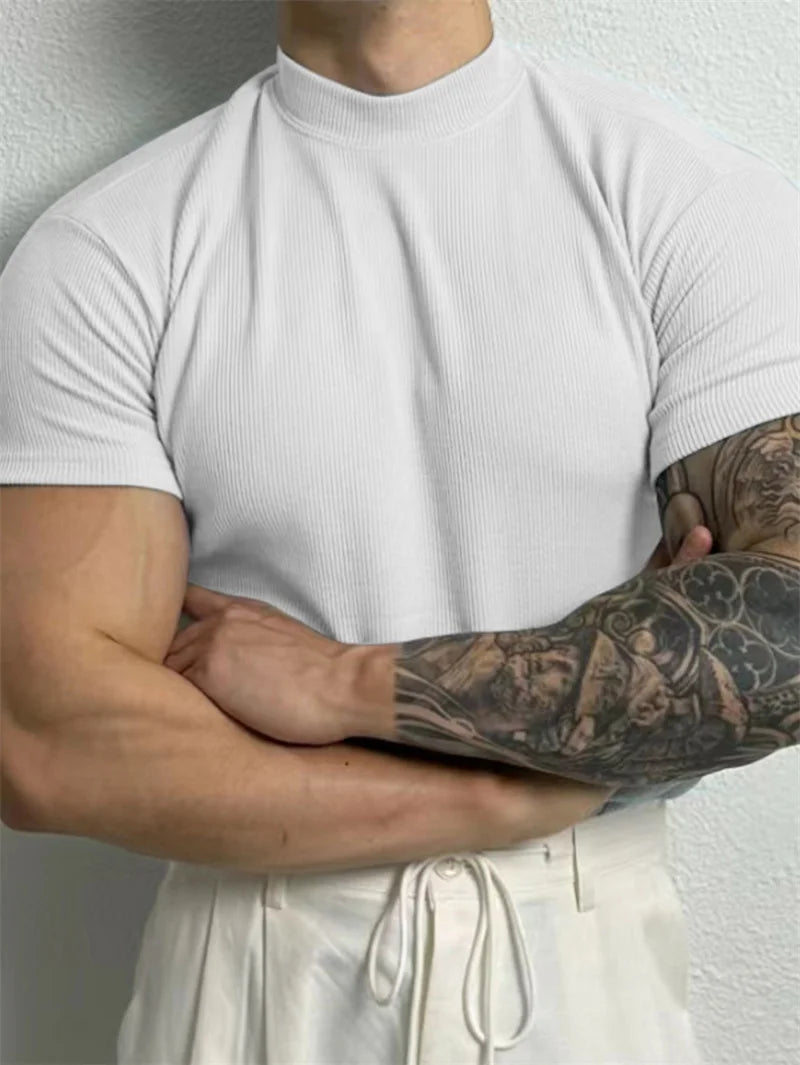 Kessoro Men's Short-Sleeve Crew Neck Cotton T-Shirt — view 7