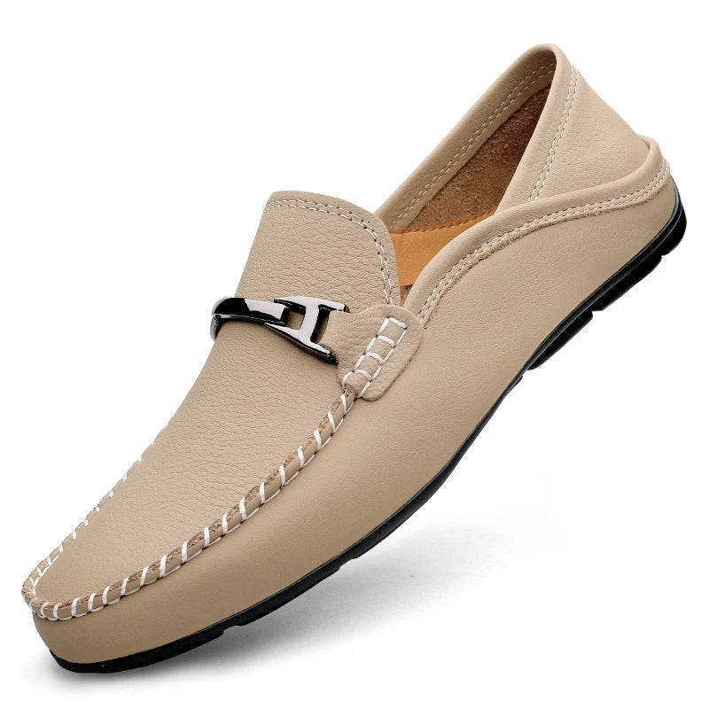 Kessoro men's classic premium slip-on loafers in blue, black and khaki