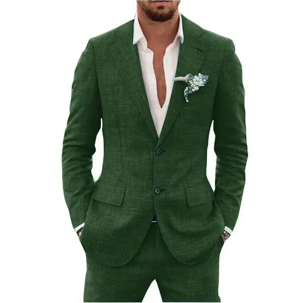 Kessoro Men's Business Linen 2-Piece Set — view 8