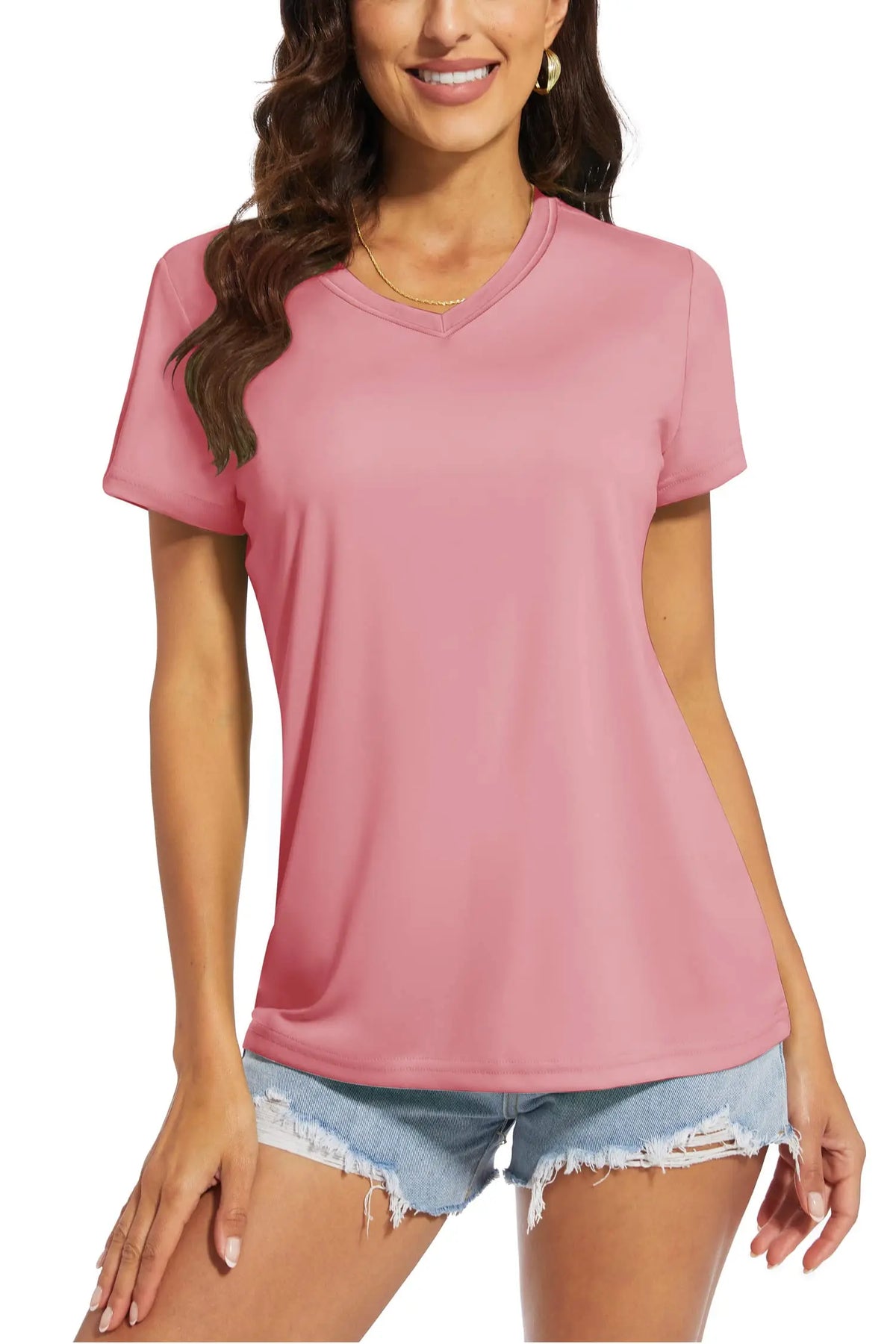 Kessoro Women's Quick-Dry V-Neck Sun Protection Tee — view 9