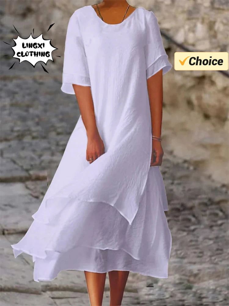 Kessoro Women's V-Neck Half-Sleeve Long Beach Robe — view 6