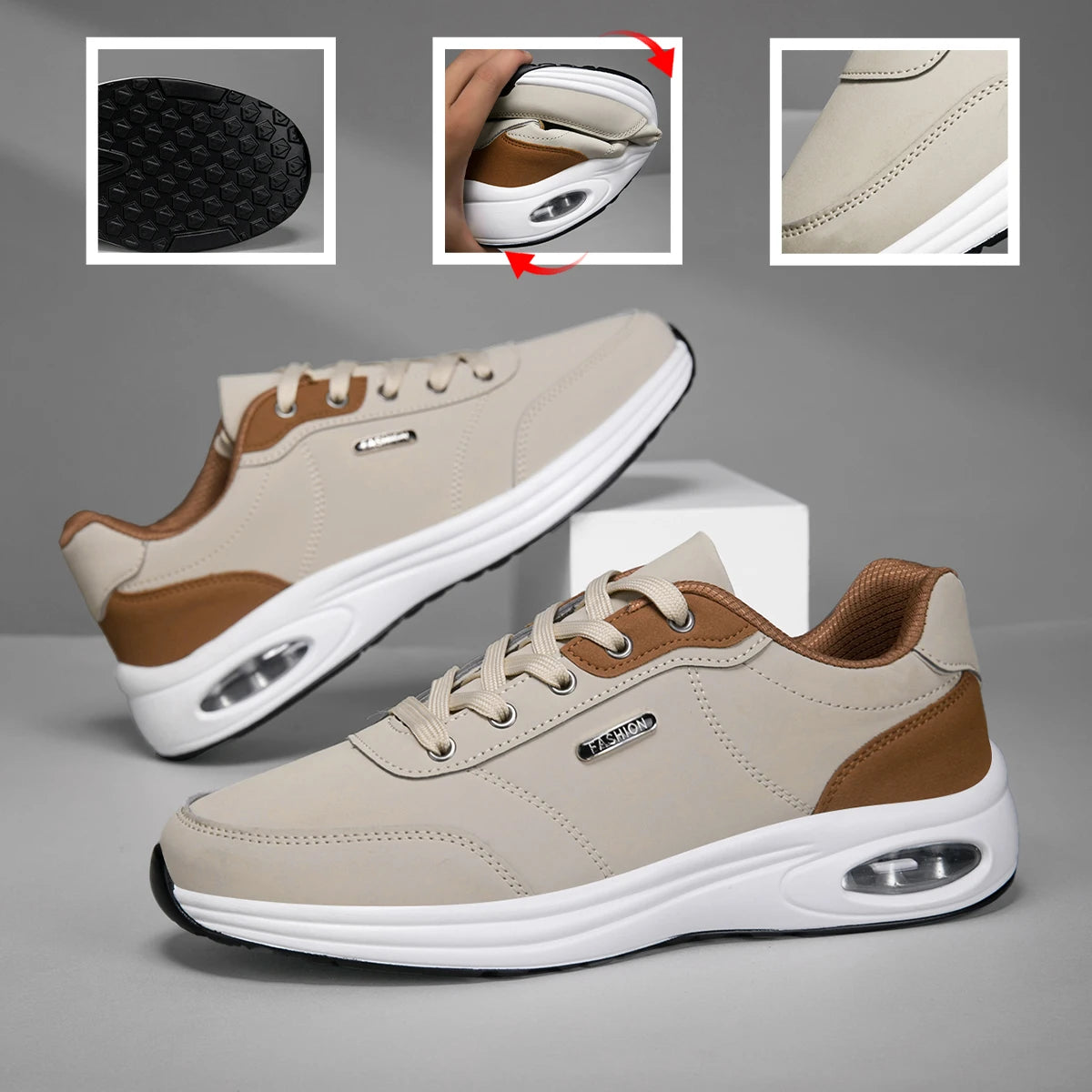 Kessoro Men's Waterproof Casual Leather Shoes — view 4